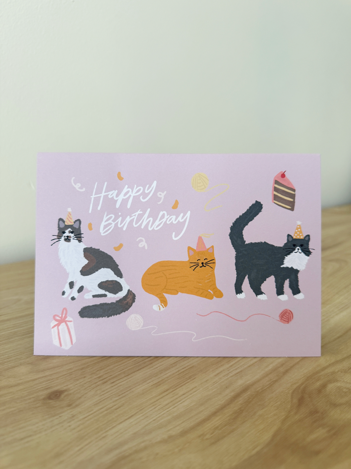 Cats with Party Hats Birthday Card