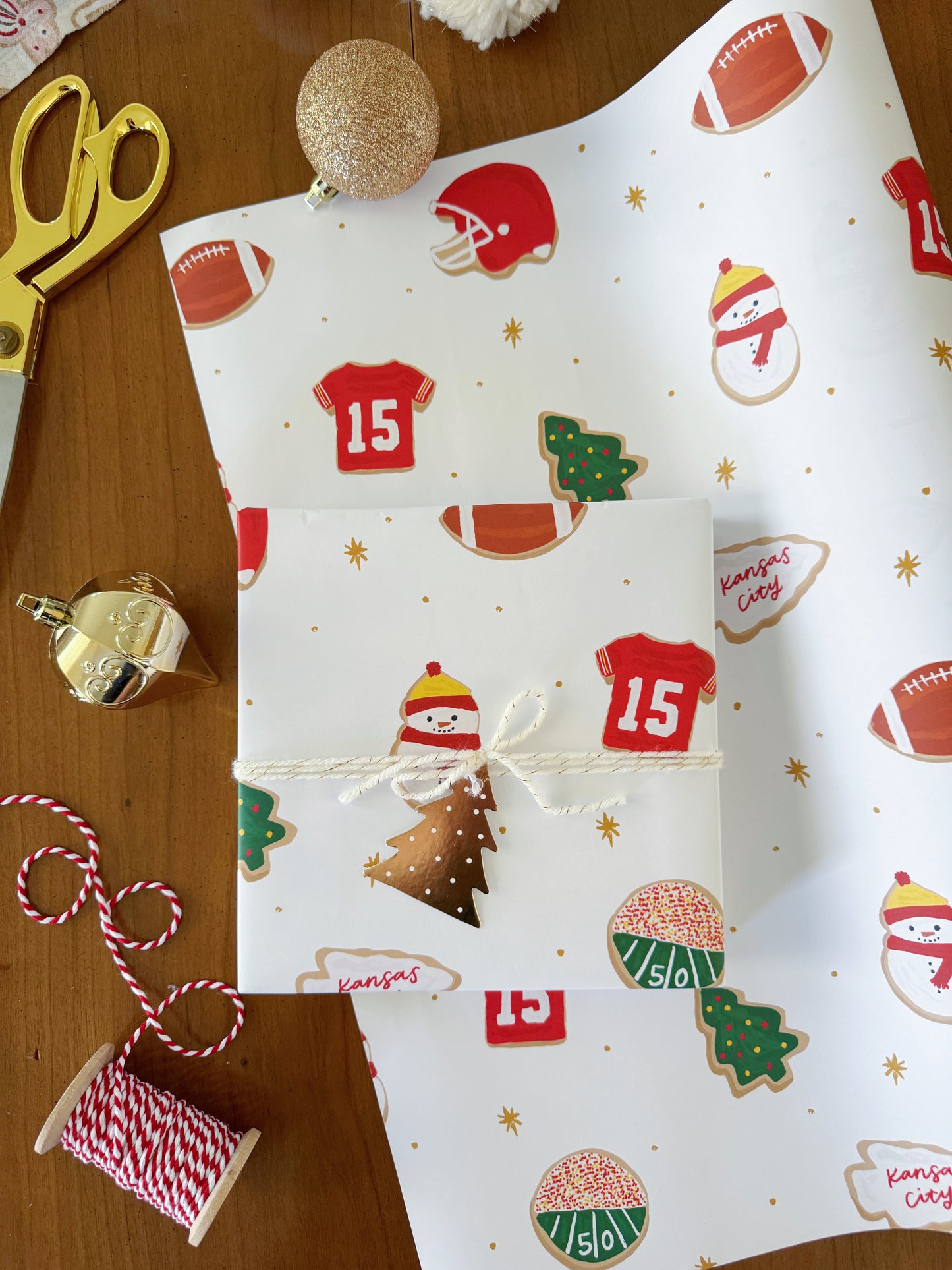 Kansas City Christmas Sugar Cookie Wrapping Paper