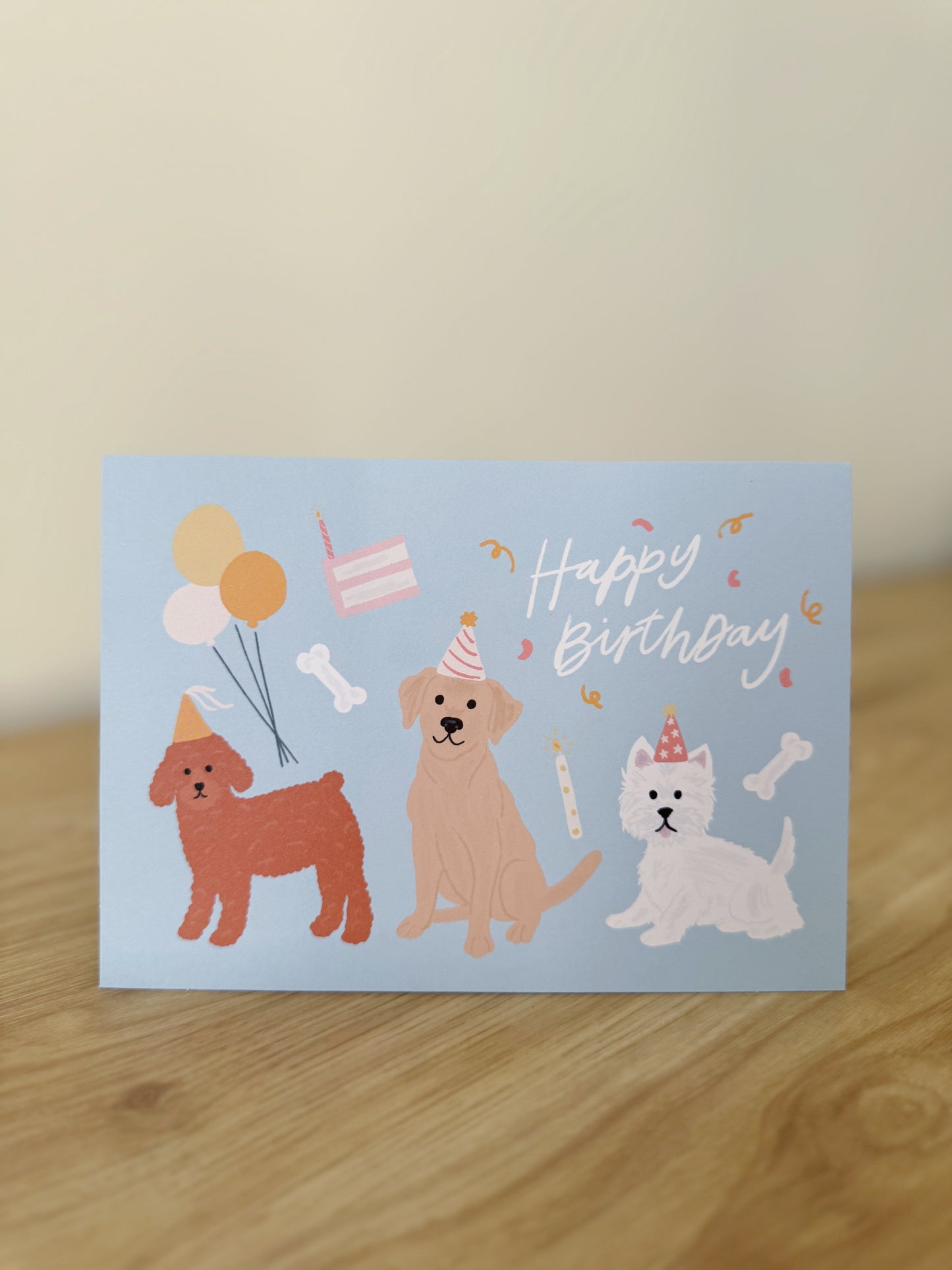 Dogs with Party Hats Birthday Card