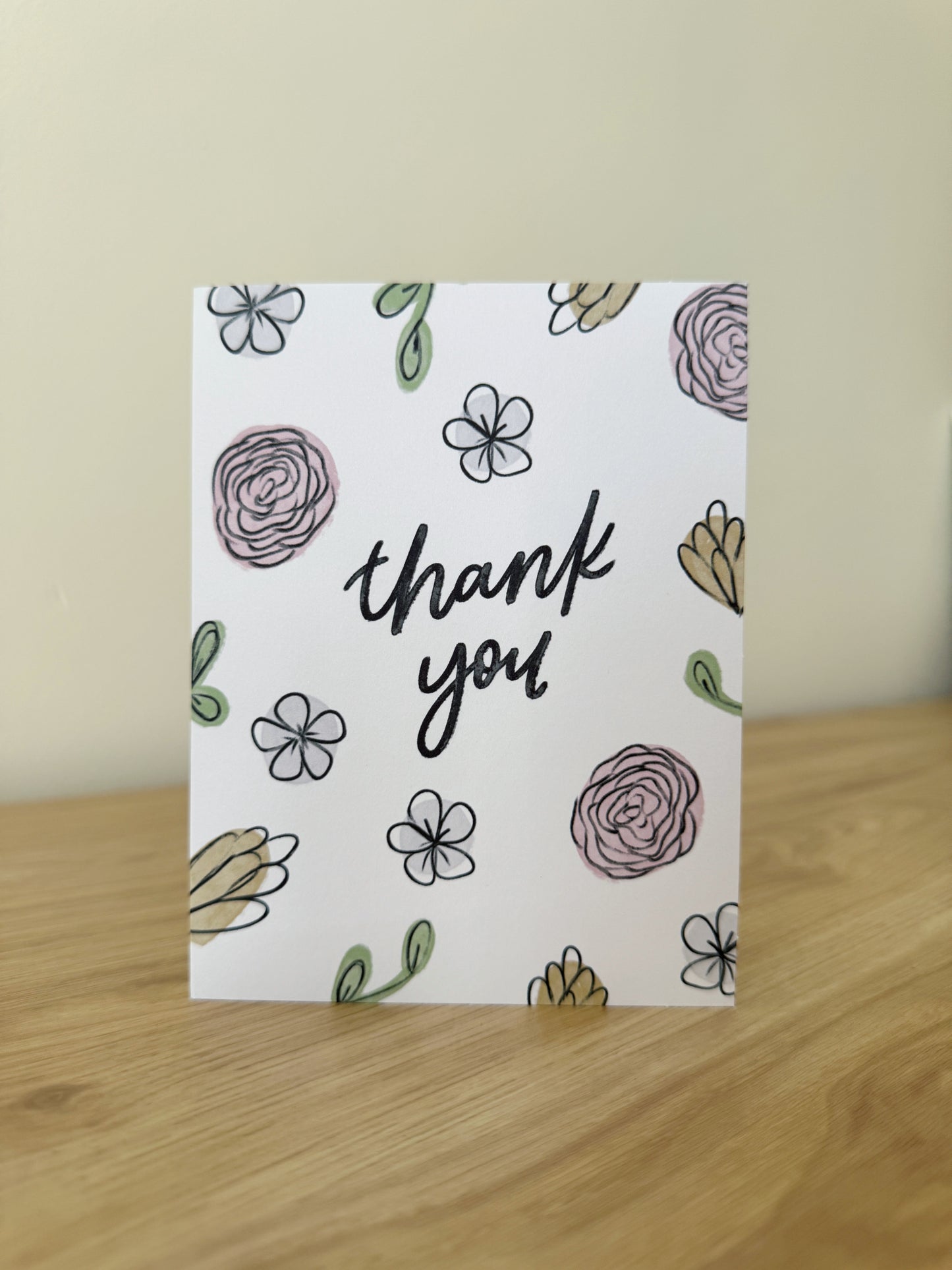 Watercolor Floral Thank You Cards (Set of 5)