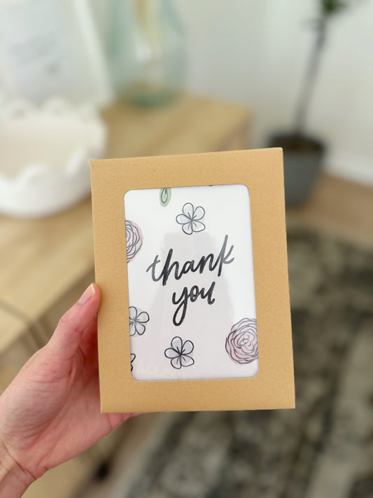 Watercolor Floral Thank You Cards (Set of 5)