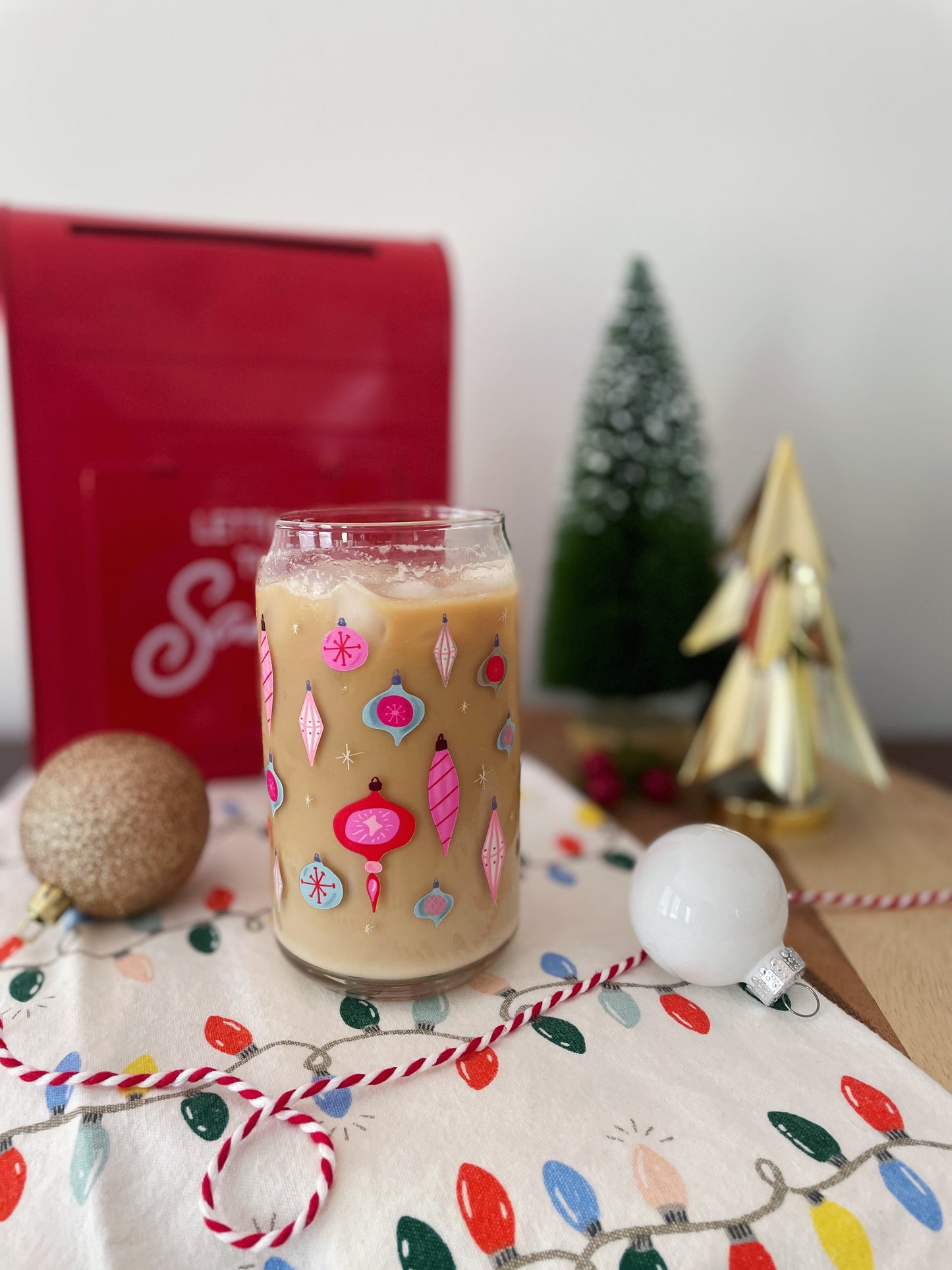 Holly Jolly Christmas Glass Cup