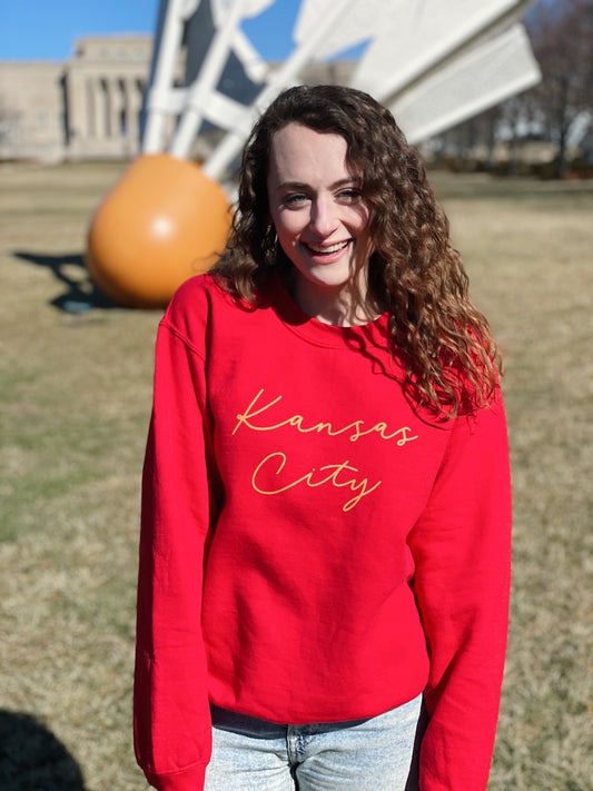 Vintage Kansas City Shirt, Football Crewneck Shirt, Reds Pullover